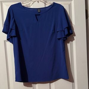 SHEIN Deep Blue Layered Sleeve Blouse